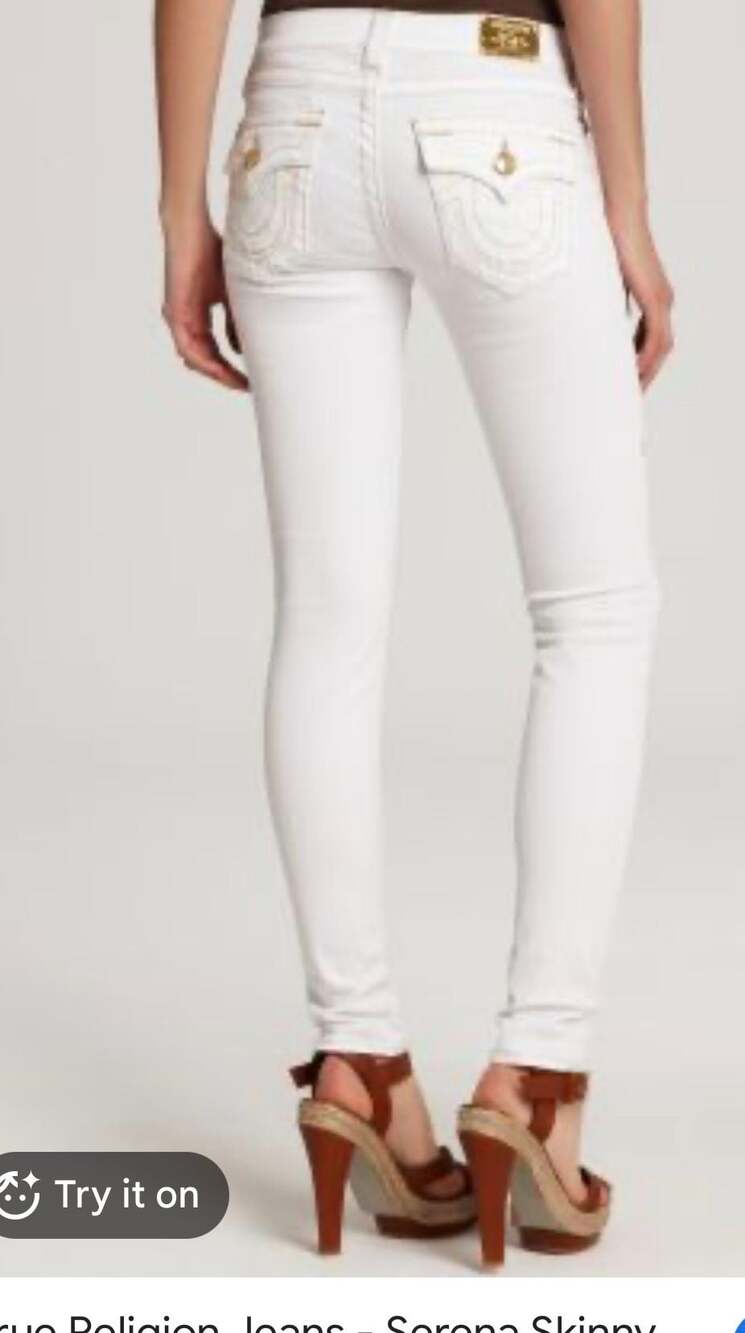 True Religion Section Skinny Jeans White Size 28